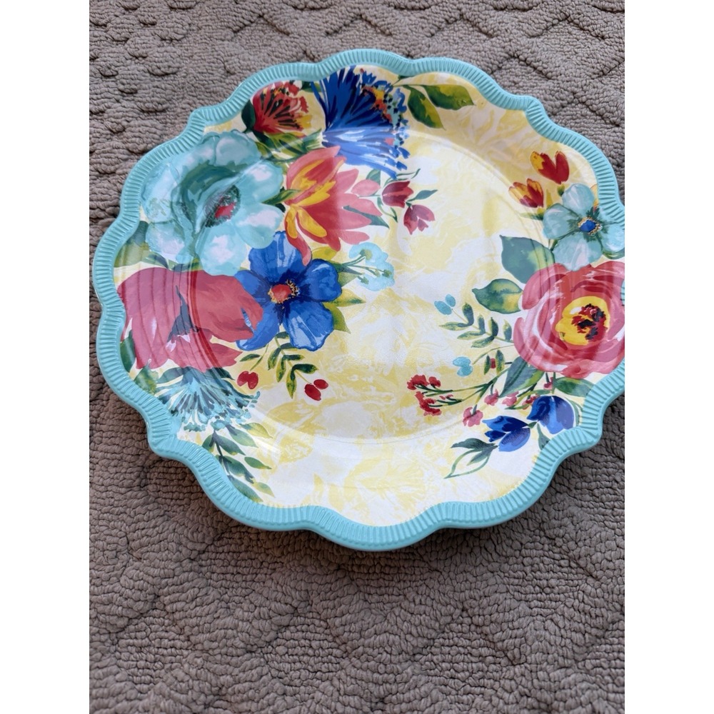 Floral Melamine  Delaney-Teal Dinner Plate by The Pioneer Women‎ Set Of 3